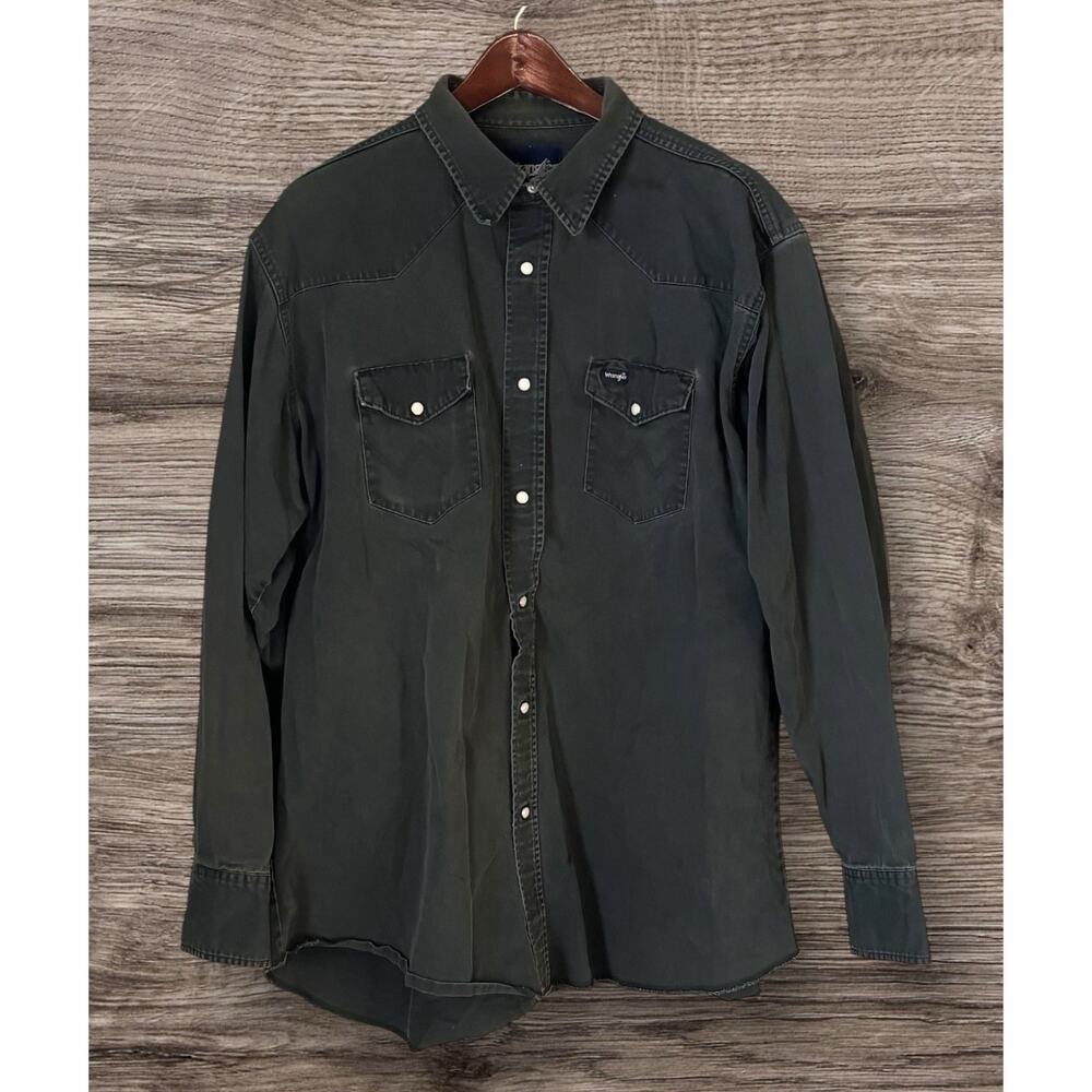 Vintage Wrangler Shirt Brushpopper Yoke Pearl Snaps XXL Perfect Fade